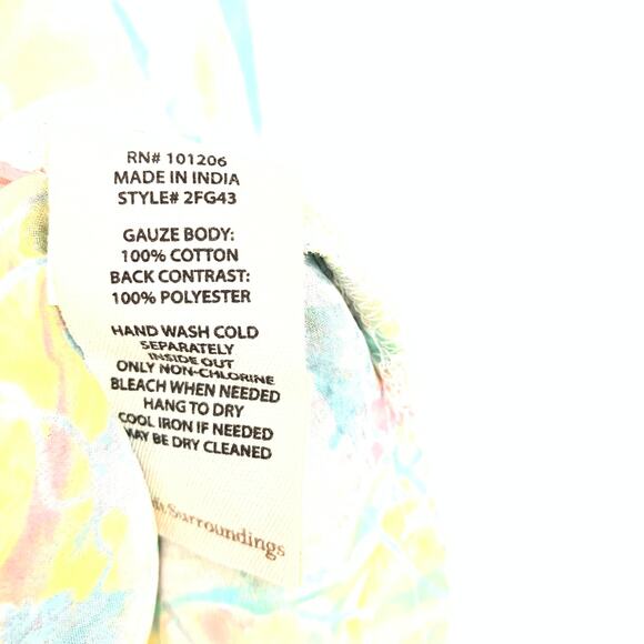 Soft Surroundings Button Front Long Sleeve Top Womens L Watercolor Floral Print - Picture 6 of 6